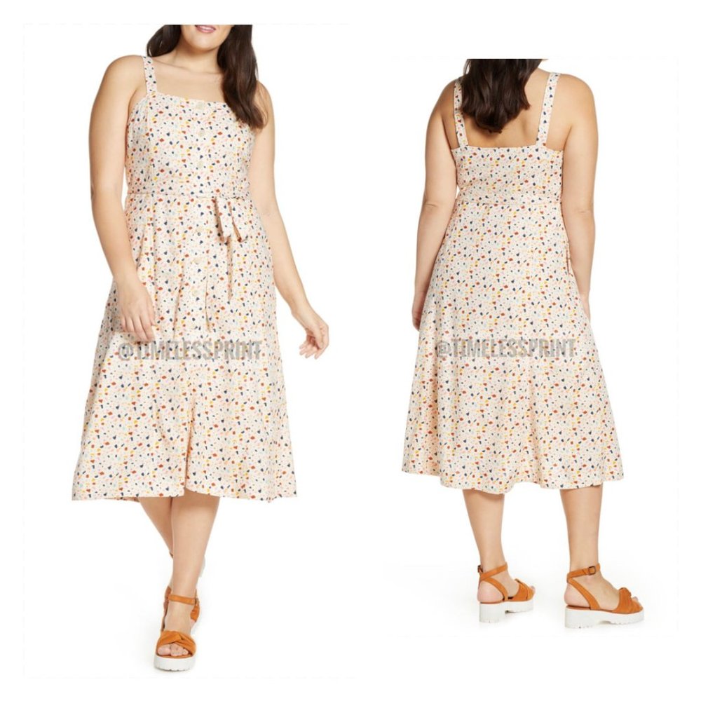 Madewell Multicolor Square Neck Dress